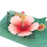 Hibiscus Bloom Pop Up Card, 5X7-3D Greeting Card, Pop Up Paper Flower Card, Mother'S Day Pop Up Card, Card For Mom, Wife Or Friend, Pop Up Anniversary Card, Thinking Of You