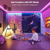 100FT RGB LED Strip Lights Music Sync App & Remote Control Color Changing Bedroom Lights