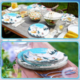 48 Pcs Skiing Paper Plates Set Ski Birthday Party Decorations Include 9" 7" Winter Wonderland Ski Disposable Plates Skier Snow Decorative Dinner Tableware For Christmas Party Supplies