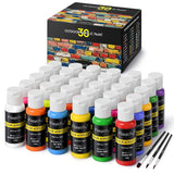 Outdoor Acrylic Paint, Set Of 30 Colors/Tubes (60 Ml, 2 Oz.) With Storage Box, Rich Pigments, Multi-Surface Paints For Rock, Wood, Fabric, Leather, Paper, Crafts, Canvas And Wall Painting