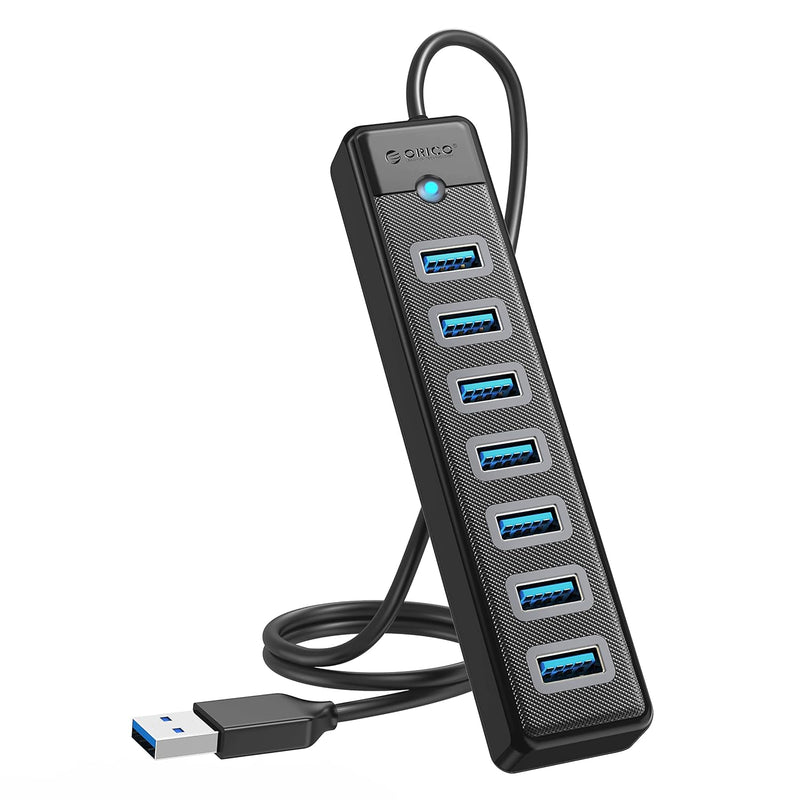 7-Port USB 3.0 Hub with 19.7 Inch Cable, ORICO Ultra-Slim Data USB Splitter, 5