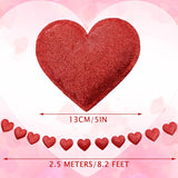 Valentine'S Day Glitter Felt Heart Banner Red Heart Garland Banners Hanging Garland Decorations For Anniversary Wedding Birthday Party Bachelorette Engagement