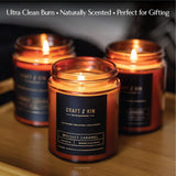 Scented Candles For Men | Premium Whiskey Caramel Winter Candle | All-Natural Scent For Home | Long Lasting Candles With 45 Hour Burn Time, 8Oz