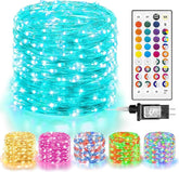 66FT 200 LED Color Changing Fairy Lights Plug In with Remote 9 Lighting Modes Red White Blue Twinkle String Lights for Party Holiday Indoor Outdoor Decor