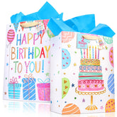 16" Extra Large Happy Birthday Gift Bags With Tissue Paper – Large Birthday Bags For Women, Kids, Boys, Girls, And Men – Festive Gift Bag With Matching Tags, Perfect For Presents (2 Pack)