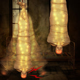 68" Halloween Hanging Cocoon Corpse Prop Sound Activated Scary Animated Decoration for Outdoor Indoor Yard Patio Haunted House Horror Party Decor