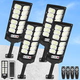4 Pack 13000LM Solar Street Lights 6500K Waterproof Motion Sensor Security Flood Lights