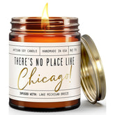 Chicago Gifts, Chicago Decor For Home - 'There'S No Place Like Chicago Candle, W/Lake Breeze & Apple I Chicago Souvenirs I 9Oz Jar, 50Hr Burn, Made In Usa