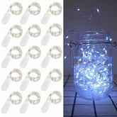 15 Pack Fairy Lights Battery Operated, 6.6Ft 20 Led Mason Jar Lights Silver Wire Waterproof Firefly Mini Led String Ligh