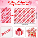80 Pcs Valentines Tissue Paper Bulk 14 X 20 Inches Red Heart Tissue Paper For Gift Wrapping Diy Crafts Valentine'S Day Weddings Holiday Party Decor