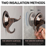 Suction Cup Hooks,5 Pack Suction Cup Hanger,Wreath Hangers With Ultra-Thin Adhesive Disc On Smooth/Uneven Surfaces,Removable Large Suction Cup For Tile Wall Window Glass Door-Red Copper