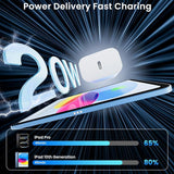 20W USB C Fast Charger with 6.6FT USB C Cable for iPad Pro Air Mini 10th Gen