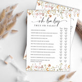Baby Shower Game Cards,30 Double-Sided Game Cards & 1 Answer Cards, Baby Announcement, Oh Baby! Ture Or False Game Cards, Spring Flower, Gender Reveal Party Favor, Activity - C07