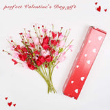 Valentine'S Day Gifts 12 Pack Artifcial Valentine Decorations 17 Inch Valentines Day Pink Picks With Red Tulip Pink Love Heart Berries For Valentine Wedding Anniversary Party Decor