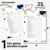 Navy And Gold Baby Shower Games For Boys - Word Scramble Activity - Fun Gender Reveal Game For Guests - Royal Prince & Twinkle Little Star Theme - 25 Pack