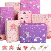 Wrapping Paper Girls Birthday Wrapping Paper Sheets,Purple Castle Pink Gift Wrapping Paper Set Gift Wrap Birthday Paper(6 Sheets 28" Lx20 W Per Sheet)