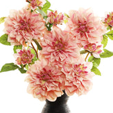 Silk Dahlia Artificial Flowers 24 Inch Long Stem - 5 Pack Fake Flowers For Wedding Bouquets,Home Decor,Fall Decor,Table Arrangements - Realistic Looking Faux Dahlia Floral Stems(Pink1)