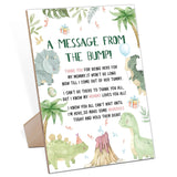 Baby Shower Game For A Message From The Bump,Wooden Baby Shower Game Sign With Stand,Dinosaur Babyshower Table Decoration,Baby Shower Welcome Sign,Party Favors Supplies,Gender Reveal Ideas,-7