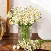 12Pcs White Daisy Flowers Artificial, Realistic Small Fake Daisies Faux Wildflower Bouquet, Arrangements For Wedding, Vase Centerpiece Table Decorations, Diy Home Party(Not Include Vase)
