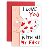 Funny Anniversary Card – I Love You With All My Fart Birthday Card – Hilarious Valentines Card For Husband, Wife, Boyfriend, Girlfriend – Eco-Friendly Uncoated Paper – A5 (Bottom 2)