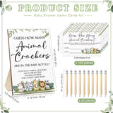 122 Pcs Woodland Safari Baby Shower Games Guess How Many Crackers Sign 100 Guessing Cards Milk Bottle 20 Pencils For Animal Jungle Theme Baby Shower Gender Reveal Party Decor(Animal)