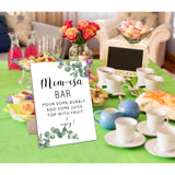 Mom-Osa Bar Greenery Eucalyptus Baby Shower Sign,Wooden Game Sign With Stand,Baby Shower Decoration,Baby Shower Welcome Sign,Bar Decoration,Party Favors Supplies,Gender Reveal Decoration Ideas-18