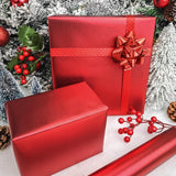 Mini Short Small Christmas Wrapping Paper Roll (17 Inches X 32.8 Feet) - Matte Red For Holiday, Birthday, Wedding, Baby Shower …