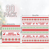 80 Pack Christmas Napkins 6.5 X 6.5 Inch Ugly Sweater Disposable Napkins Merry Christmas Dinner Napkins Red Green Holiday Paper Napkins For Xmas Winter Birthday Supplies Party Decoration