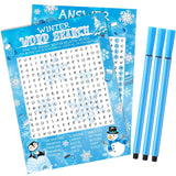41 Pcs Winter Game Set Winter Word Search Game Card Set 30 Players And 1 Answer Card With 10 Pens For Home Activities Christmas Xmas Holiday Family Wonderland Party Supplies Decor
