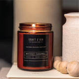 Scented Candles For Men | Premium Whiskey Caramel Winter Candle | All-Natural Scent For Home | Long Lasting Candles With 45 Hour Burn Time, 8Oz