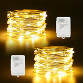Timer Fairy Lights Battery Operated 2 Pack 16.4Ft 50 Leds Silver Copper Wire Twinkle String Lights With Timer 5 Lighting