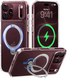 Clear iPhone 18 Pro Case with 360 Spin Magnetic Stand and Transparent Design