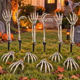 12 PCS Halloween Skeleton Hands Arms Stakes, Realistic Groundbreaker Skeleton Hands with Stakes, Outdoor Halloween Decorations for Lawn, Graveyard, Garden, Tombstones, Haunted House Home Yard Decor