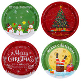 60 Pieces Christmas Paper Plates Disposable Plates Round Dinner Plate Party Plate Tableware For Christmas Party Supplies, 9 Inches