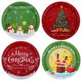 60 Pieces Christmas Paper Plates Disposable Plates Round Dinner Plate Party Plate Tableware For Christmas Party Supplies, 9 Inches
