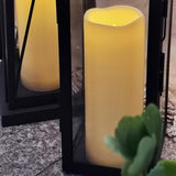 Outdoor Waterproof Flameless Led Pillar Candles With Timer Battery Operated Plastic Large Decorative Electric Candle Lights For Halloween Christmas Wedding Party Centerpiece Decoration 2 Pack 3"X8"