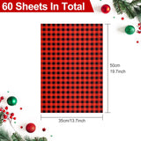 60 Sheets Christmas Tissue Paper 14 X 20Inch Buffalo Styles Red Black Plaid Gift Wrapping Tissue Paper For Diy Crafts Gift Bags Christmas New Year Party Supplies