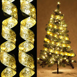 Christmas Ribbon Fairy Lights 2 Pack Total 100Led Usb& Battery Operated String Lights Timer 46Ft Christmas Lights Indoor