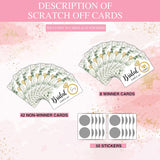 Bridal Shower Scratch Off Game Cards - Glitter Diamond Ring - Greenery Floral Wedding Shower Ideas - Bride Shower Party Activities & Supplies - Bachelorette/ Engagement Party Decorations - 50 Pack(04)