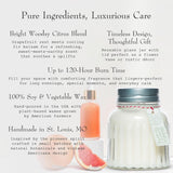 . Fir & Grapefruit Apothecary Jar Candle, Bright Woody Citrus, 100% Vegetable & Soy Wax Candles For Home, 120-Hour Burn Time, Clean Burning Candles, 20 Oz