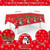 Merry Christmas Santa Tablecloths Funny Christmas Party Decorations Xmas Red Table Cover For Winter Friendsmas Party