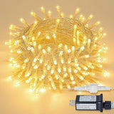 33FT 100 LED Fairy String Lights Indoor Outdoor Waterproof Warm White Plug In Twinkle Lights with 8 Modes Memory Function for Bedroom Classroom Dorm Patio Garden Christmas Decor