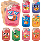 Valentines Day Cards For Kids School 48 Pack Mason Jar Valentine Day Gift Cards With Treat Bag Kids Exchange Cards For Boys Girls Classroom School Gift Party Favors (Candy Not Included)