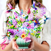 Birthday Cards, Light And Music Happy Birthday Card, Hummingbird Oasis, 10 Inch Life Sized Forever Flower Bouquet, 3D Pop Up Birthday Gift Card For Women Wife Mom Daughter Sister (Blank Notecard & Envelope)