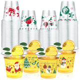 60 Pieces Christmas Clear Plastic Cups Christmas Disposable Plastic Cups Christmas Party Decorations Party Supply Plastic Cups Merry Christmas Party Supply For Beer