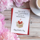 Funny Valentine'S Day Card For Him, Happy Valentine'S Day Card For Husband Boyfriend, Purchase Support Vday Cards Gifts From Wife Girlfriend, Thank You For Loving Me And Putting Up With All My Purchases
