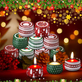48 Pcs Christmas Candle Tins Cookie Metal Candles Tin Gifts Jars With Lids 8 Oz Candy Tinplate Retro Tins Round Containers For Candle Holiday Gift Giving Treat Biscuits Party Favors