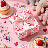 Happy 21St Birthday Wrapping Paper Roll, Strawberry & Pink Gingham Gift Wrap For Woman’S Twenty-First Age21 Birthday Party, Gifts & Celebrations, Mini Roll 17 In X 16.4 Ft