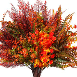 24 Bundles Fall Artificial Flowers Uv Resistant Artificial Outdoor Plants Yellow Orange Faux Flowers Decorations For Home Garden Porch Wedding Autumn Decor