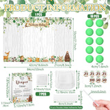 31 Pieces Woodland Animal Baby Shower Diaper Game 1 Diaper Baby Shower Game Board 7 Diapers 10 Plastic Balls 1 Organza Bag For Bridal Games Boy Girl